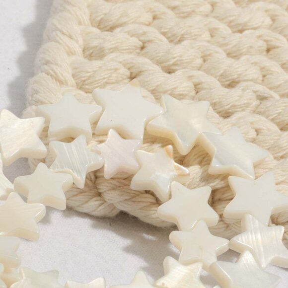 12mm Mother of Pearl Star Beads DIY Jewelry Making - Picture 3 of 3